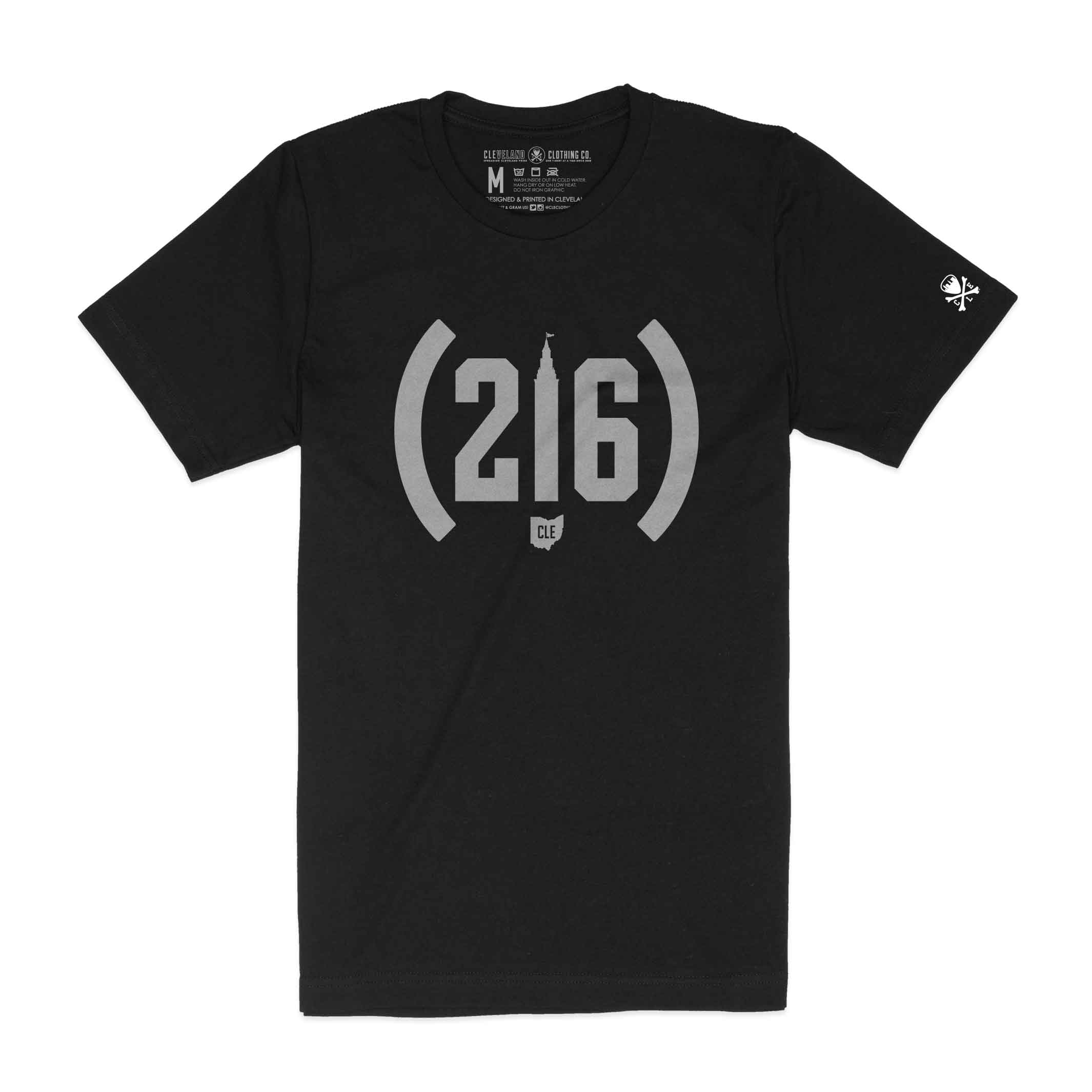 216 Vintage Tower, Black Heather – Mens/Unisex Crew T-shirt