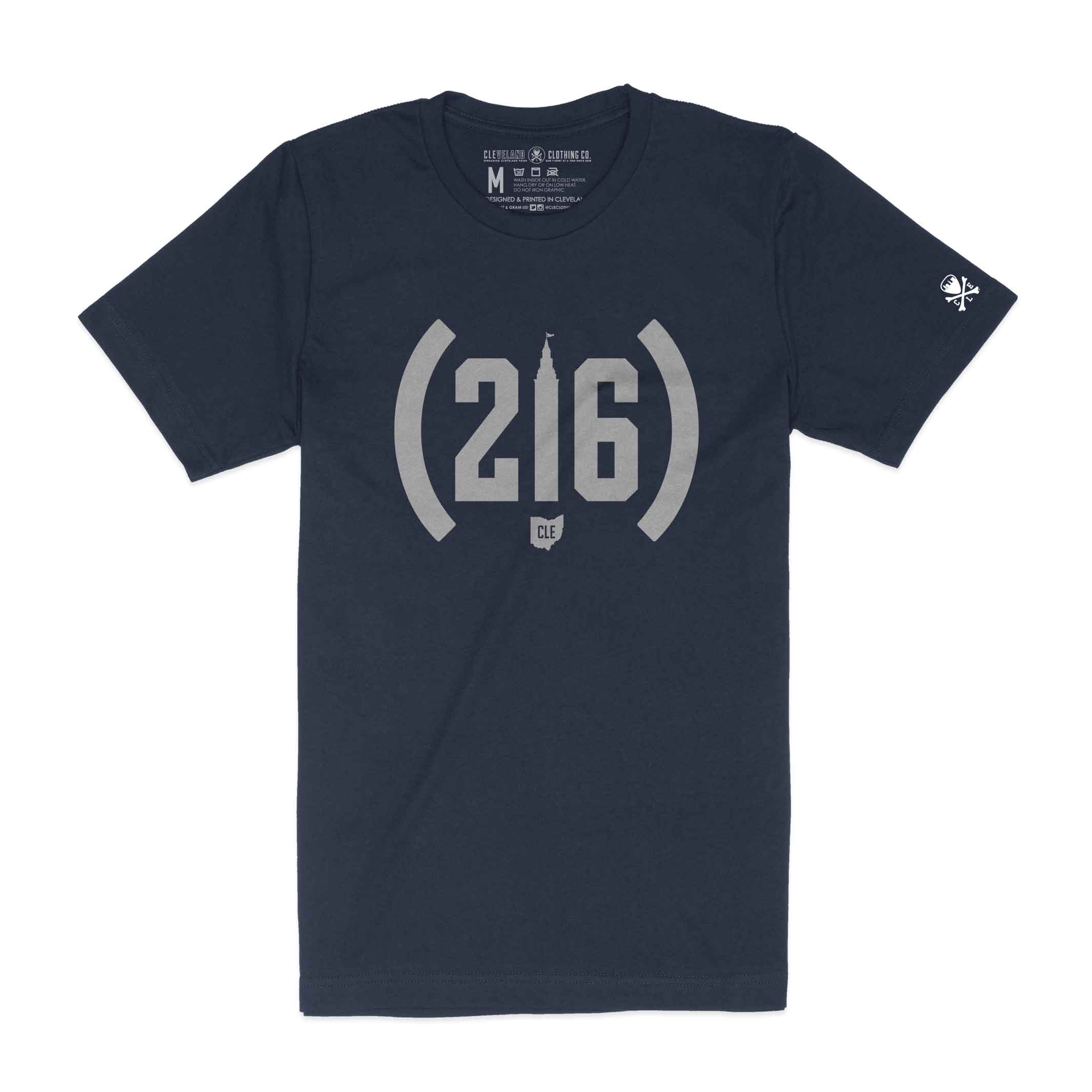 216 Vintage Tower, Heather Navy – Mens/Unisex Crew T-shirt