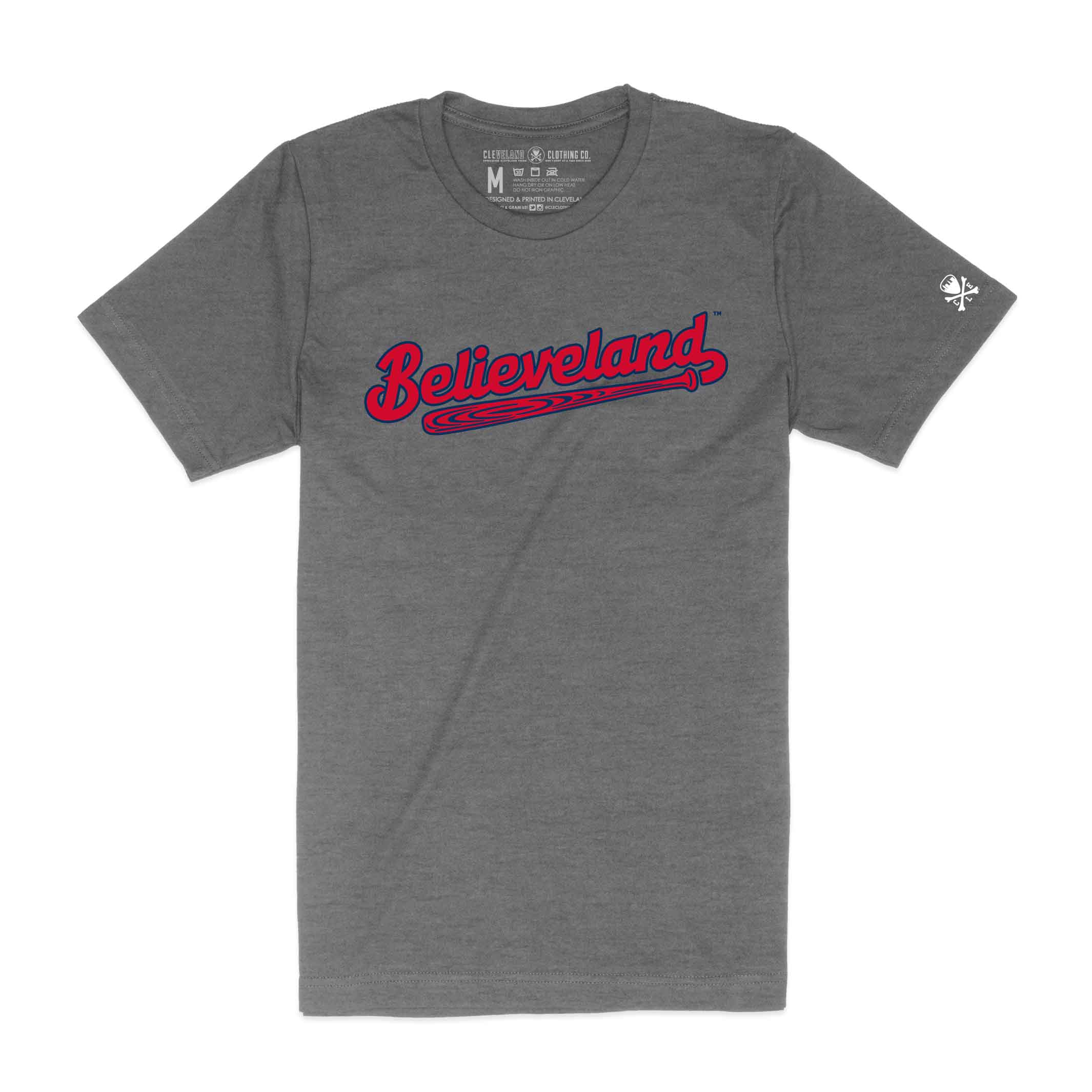 Believeland® Baseball Script – Mens/Unisex Crew T-Shirt