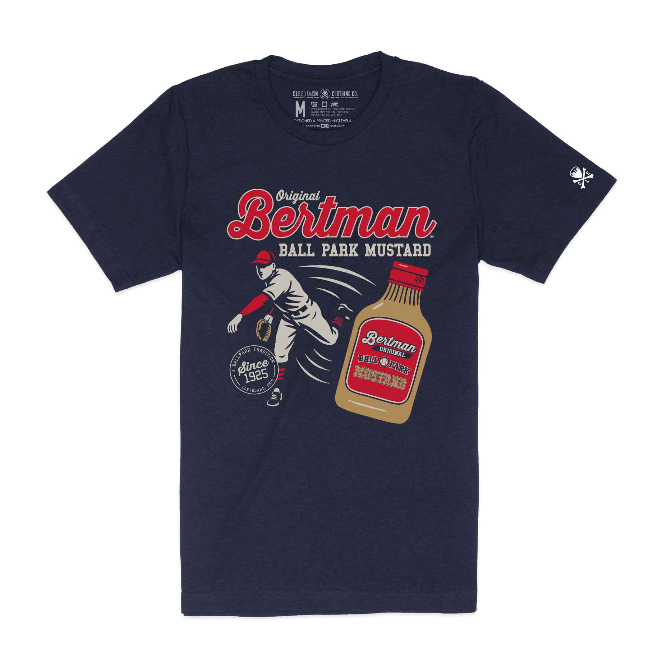 Bertman Ballpark Mustard Pitcher – Mens/Unisex Crew T-Shirt