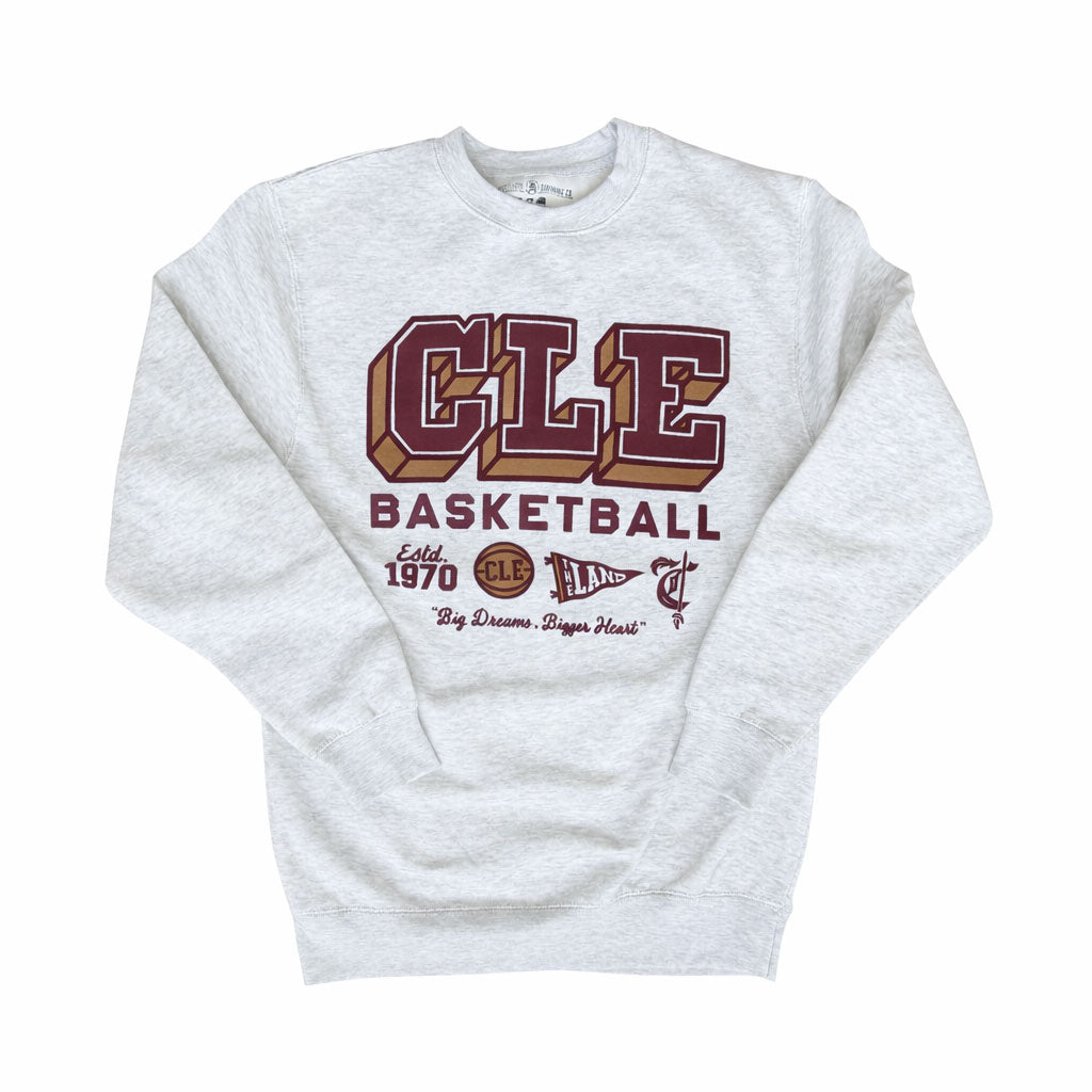 CLE Basketball Varsity Icons – Unisex Crewneck Sweatshirt – Heather Oatmeal