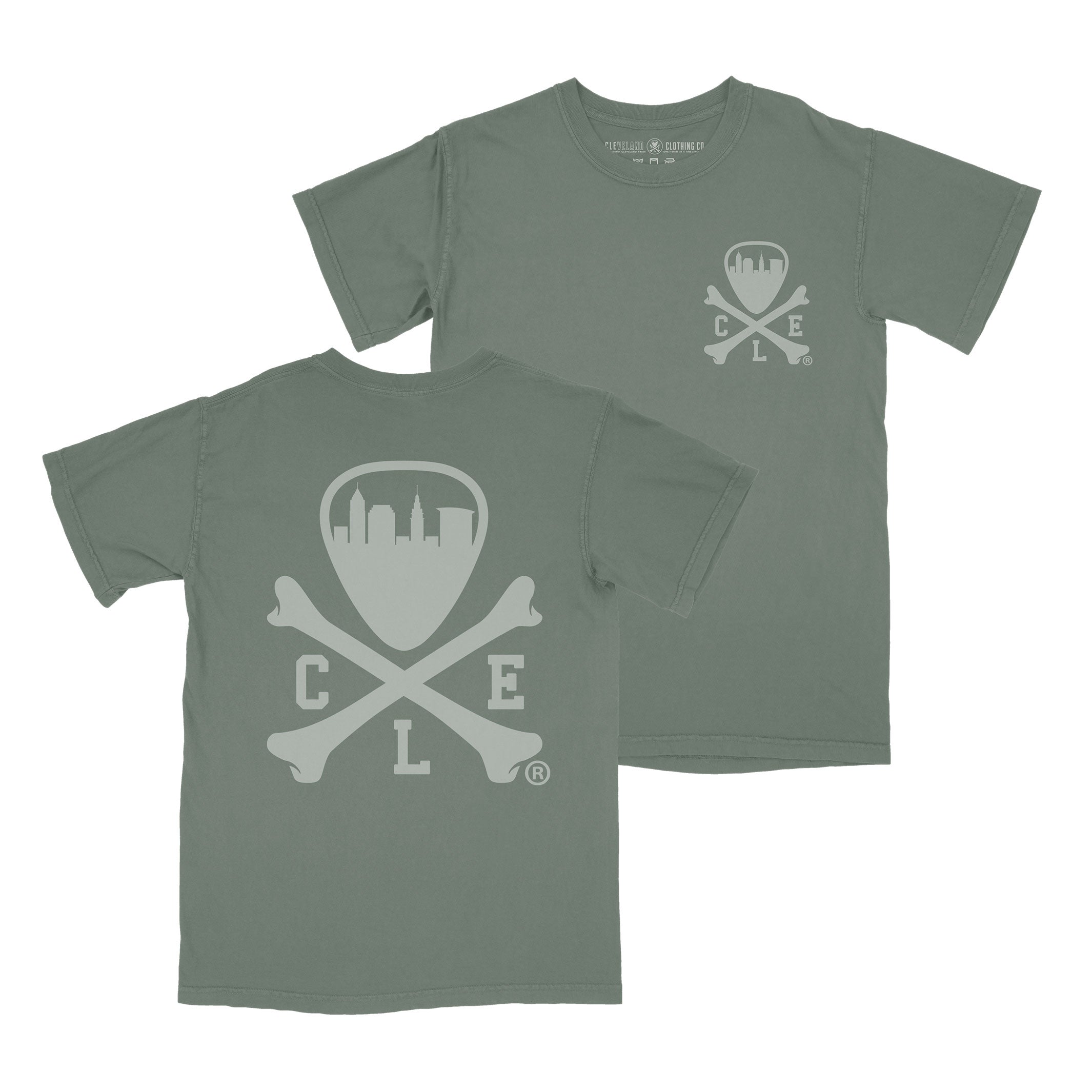 CLE Logo – Mens/Unisex Crew T-shirt – Moss