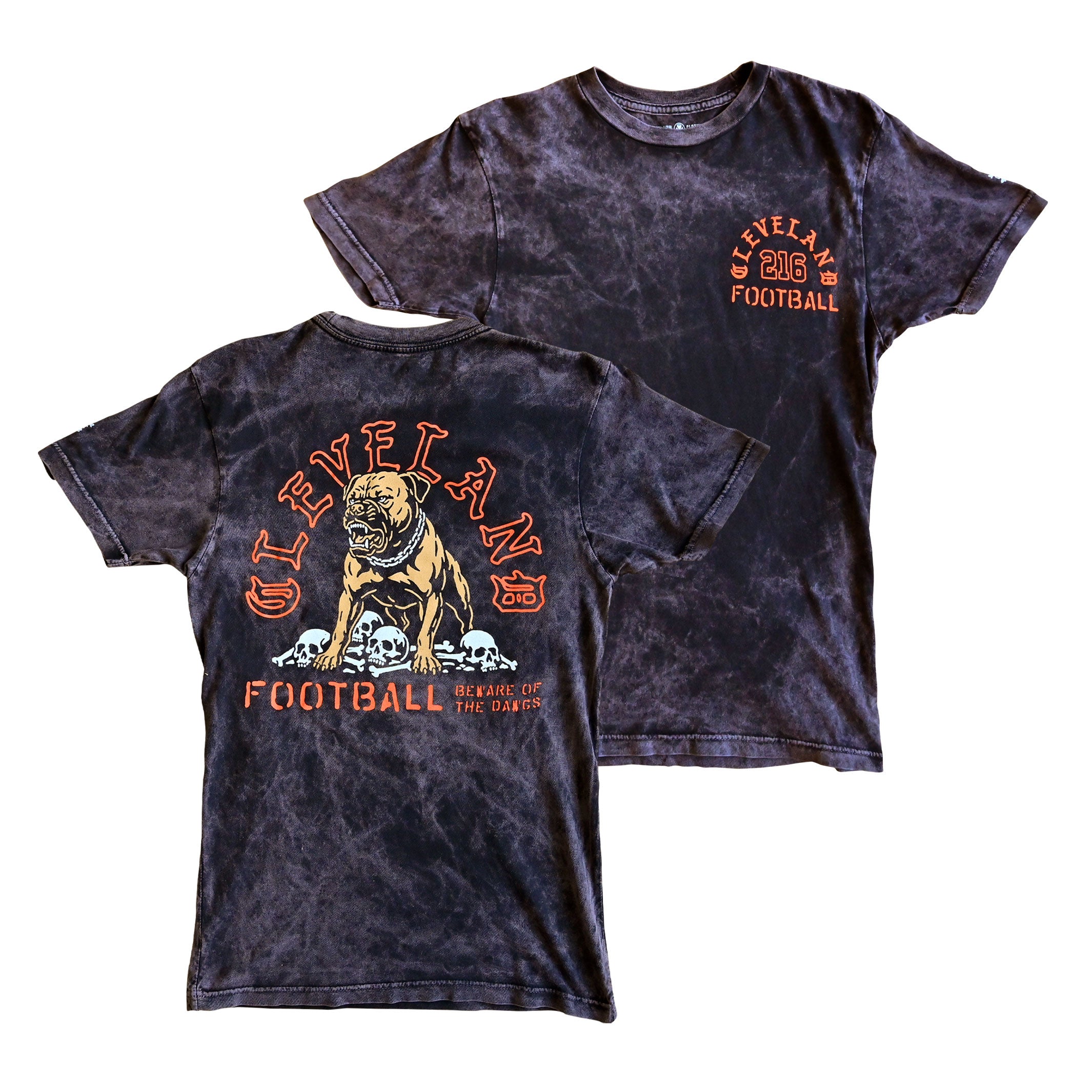 Cleveland Football – Beware Of The Dawgs – Mens/Unisex Crew T-Shirt