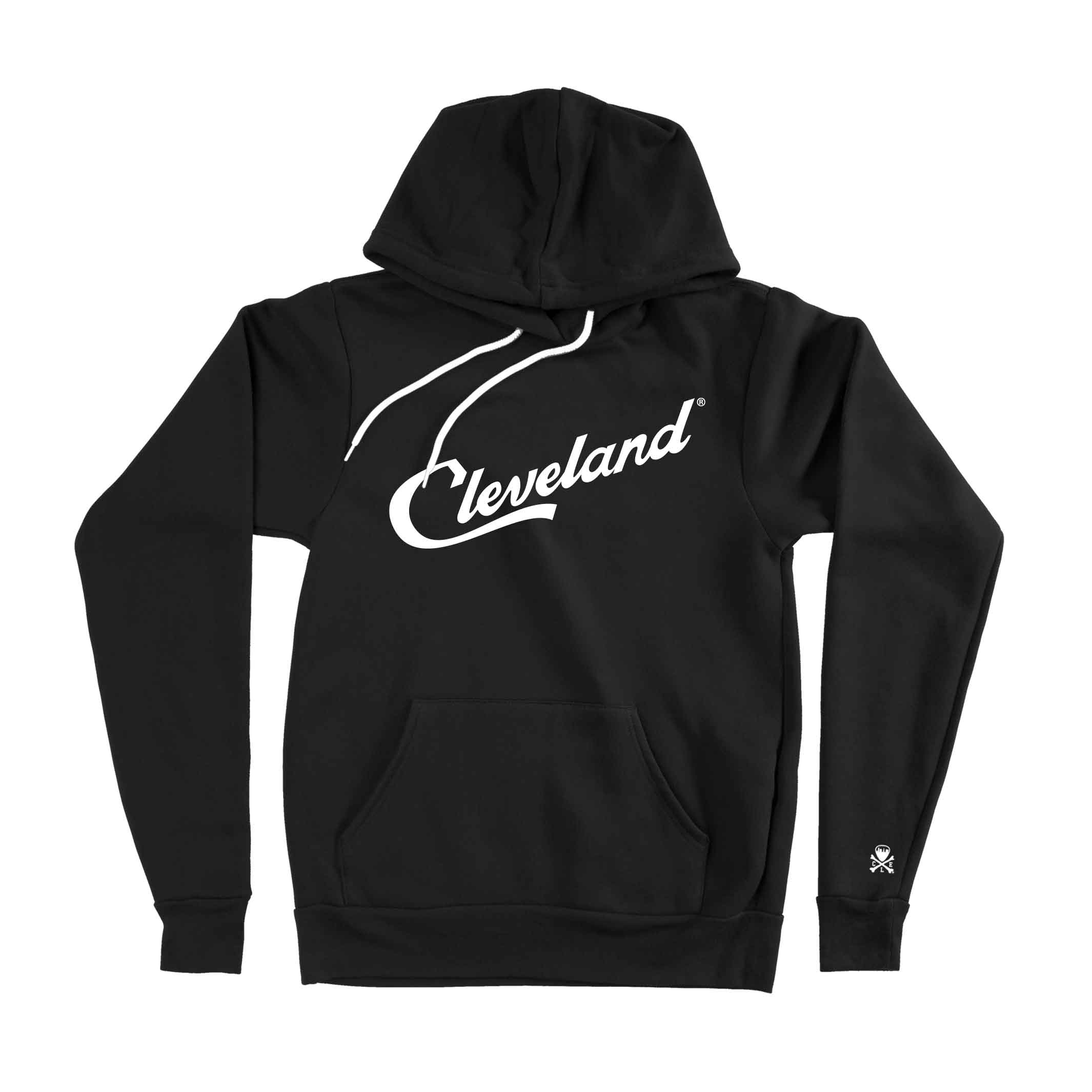 Cleveland Script – Unisex Pullover Hoodie – Black