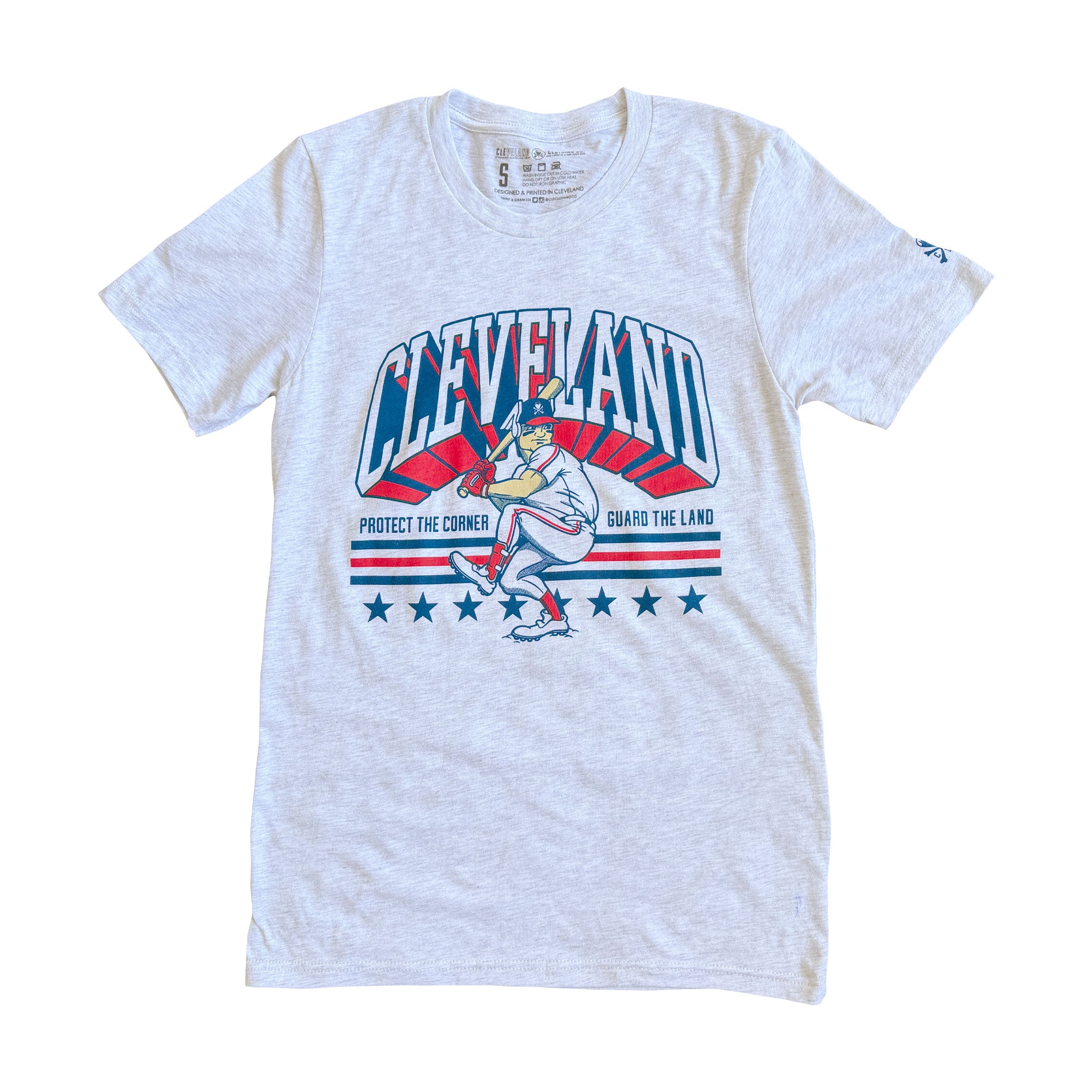 Guardian At The Plate – Cleveland Baseball – Mens/Unisex Crew T-Shirt
