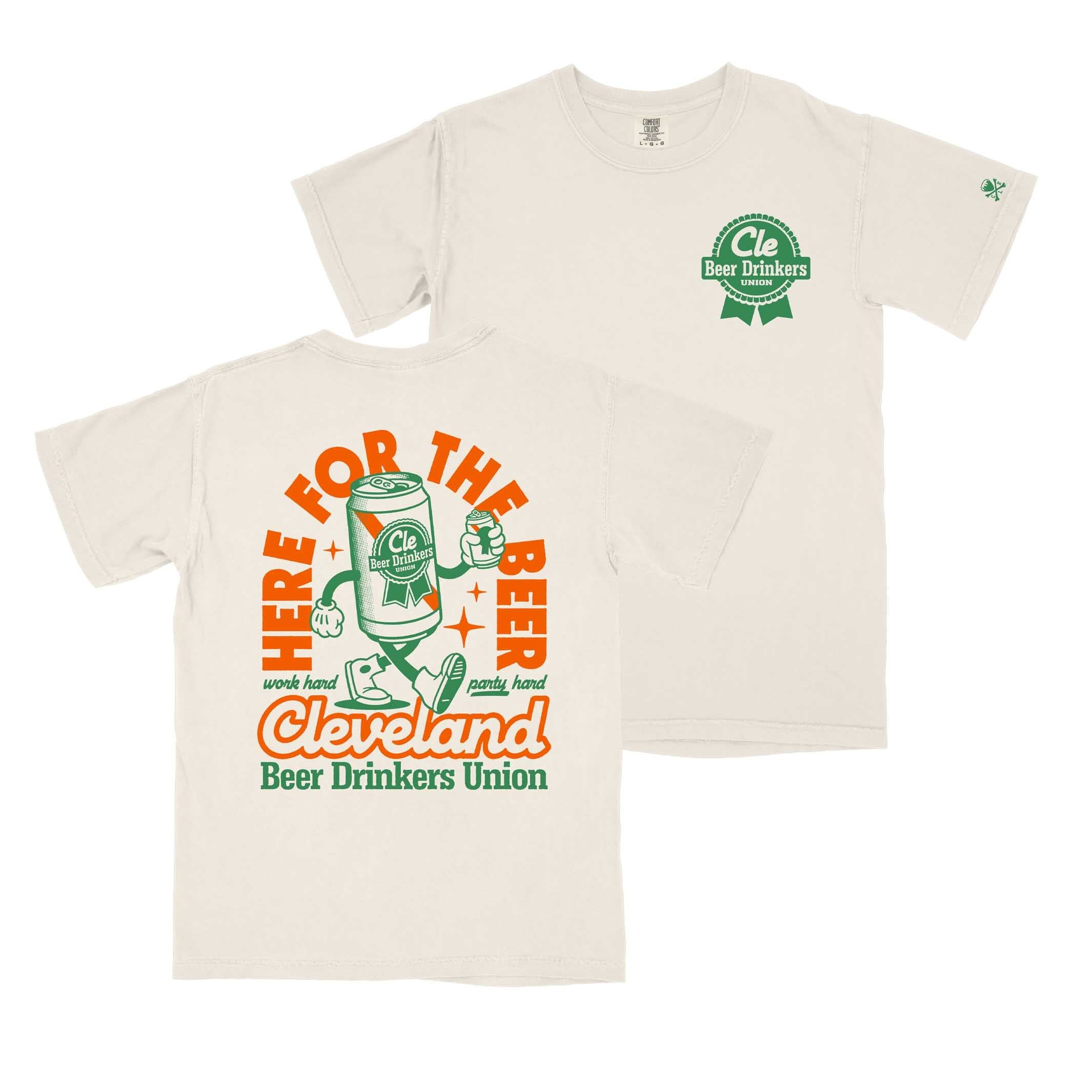 Here For The Beer, St. Patricks Day – Mens/Unisex Crew T-Shirt