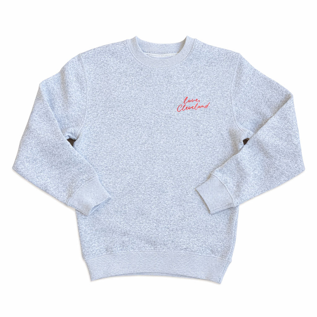 Love, Cleveland (Embroidered) – Unisex Textured Crewneck Sweatshirt