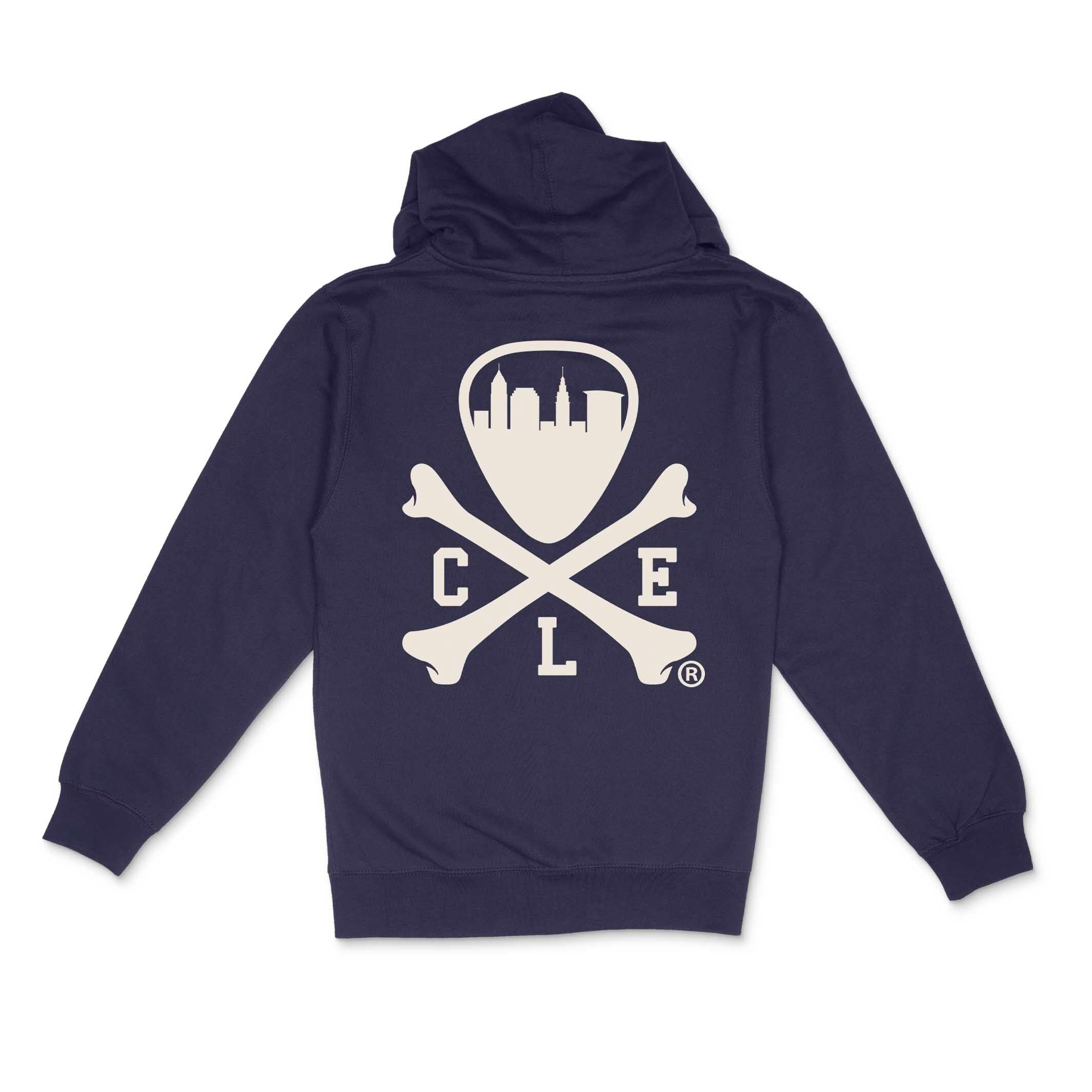 CLE Logo Full-Zip Hoodie – Navy