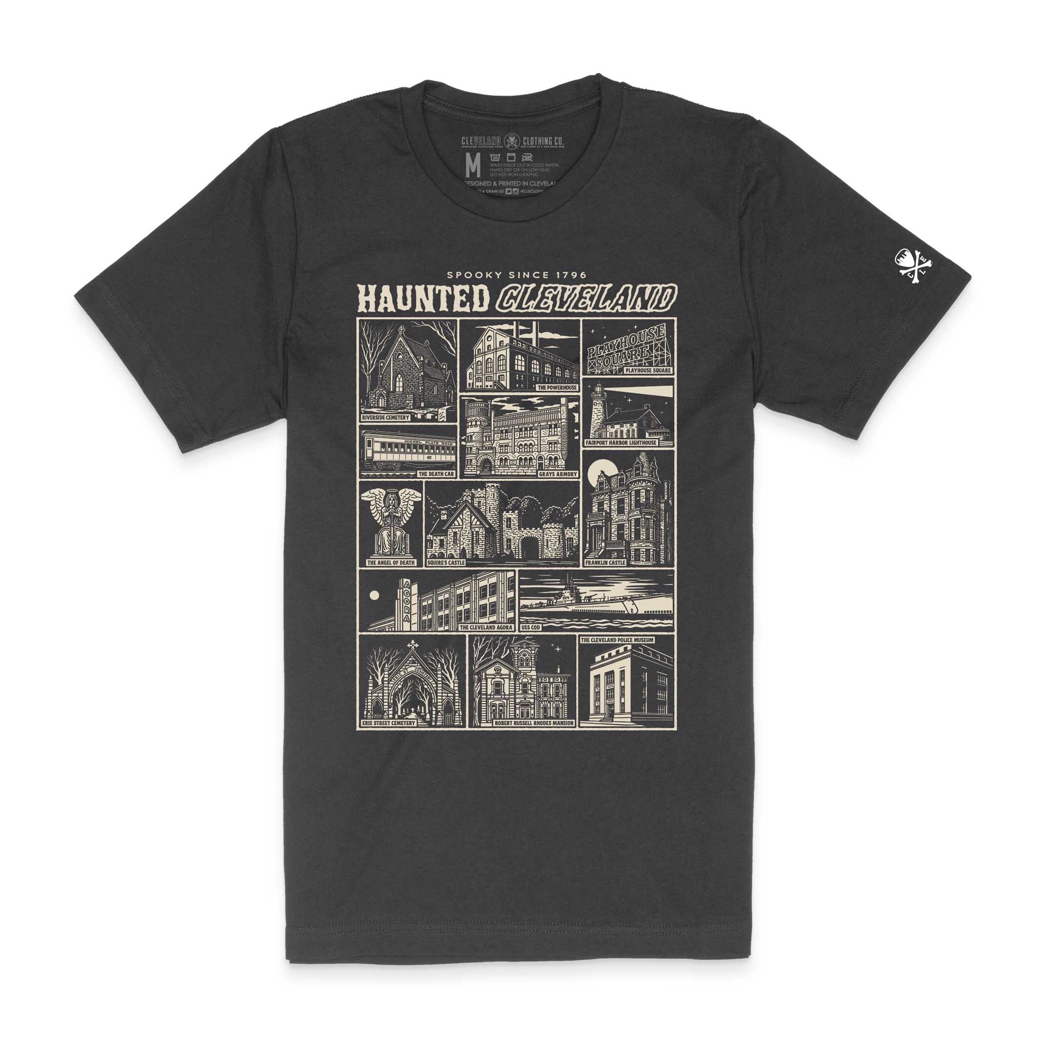 Haunted Cleveland – Mens/Unisex Crew T-shirt