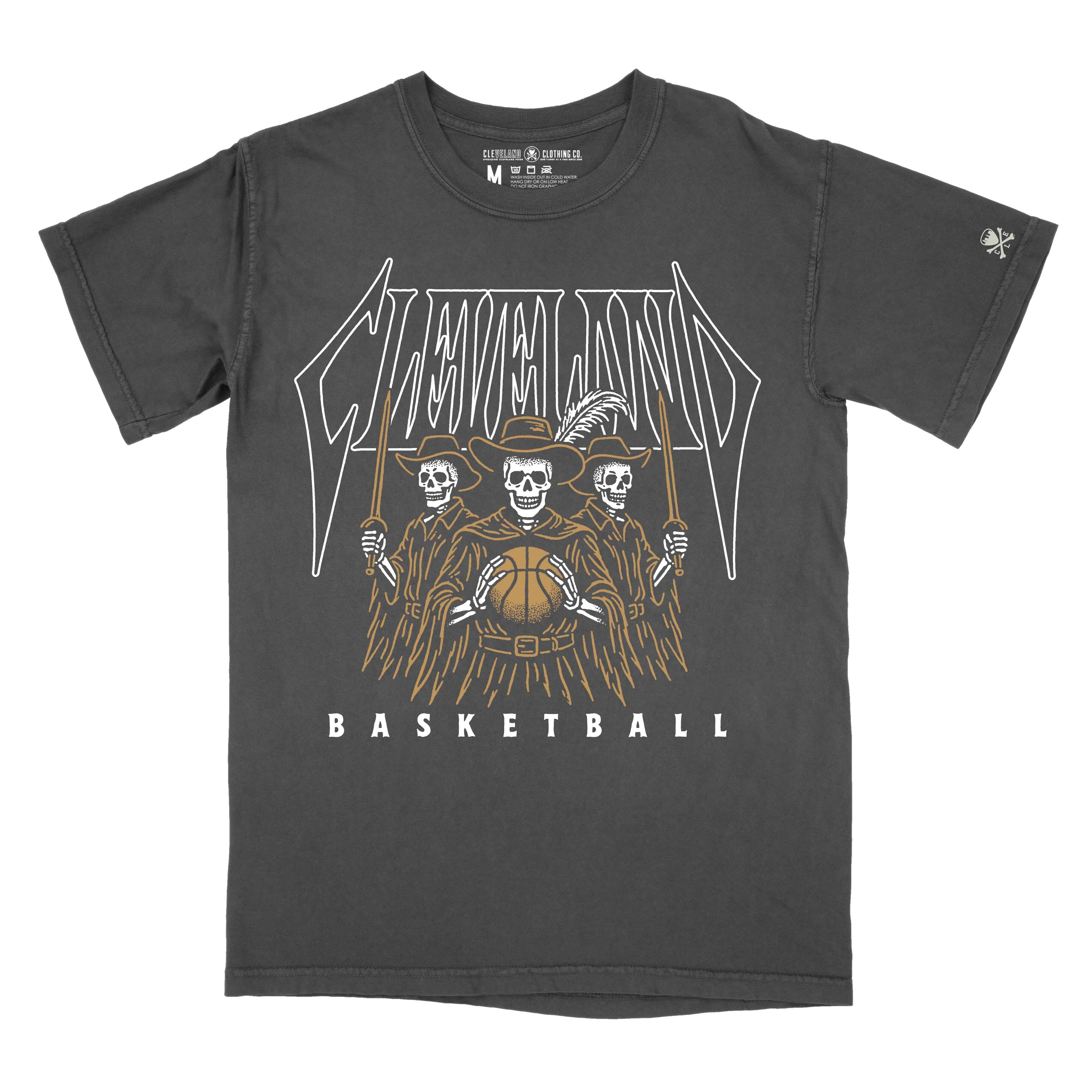 Cleveland Basketball Skeletons – Mens/Unisex Crew T-Shirt